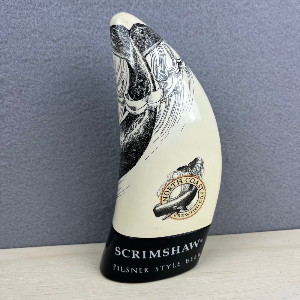 North Coast Brewing Scrimshaw Pilsner Beer Tap Handle Whale Tooth Faux Bone